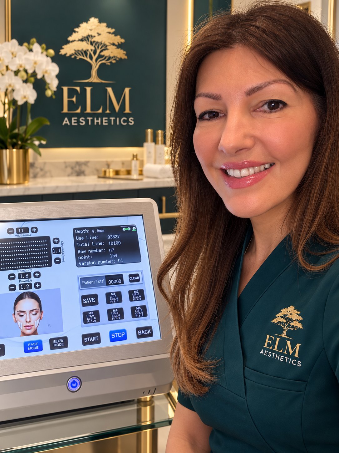 Melody Steel, Nurse Prescriber and founder of ELM Aesthetics, at the clinic in Leeds